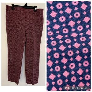 ✅Ann Taylor LOFT Zoe size 10 Geometric side zip cropped dress pants slacks capri